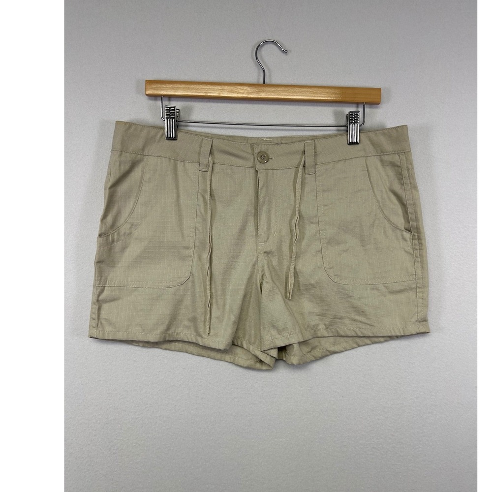 Gorpcore Utility Zoey‎ Beth Womens Large Khaki Ripstop Ramie Cotton Cargo Shorts